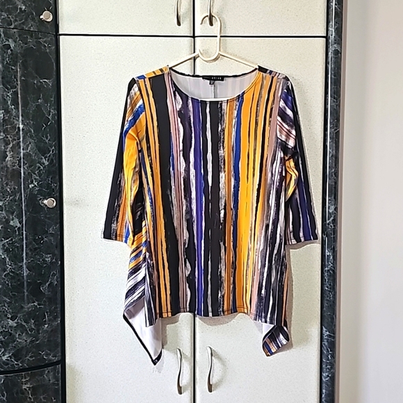 Kozan Women's Striped Abstract Oversized Tunic Top, XS - Picture 2 of 7